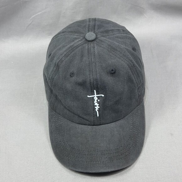 Faith Strapback Hat Cap Jesus Christian Cross Catholic Black Baseball Mens - Picture 7 of 12